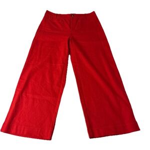 LOFT Pants Womens 8 The Palmer Wide Leg Red Casual Chino linen blend